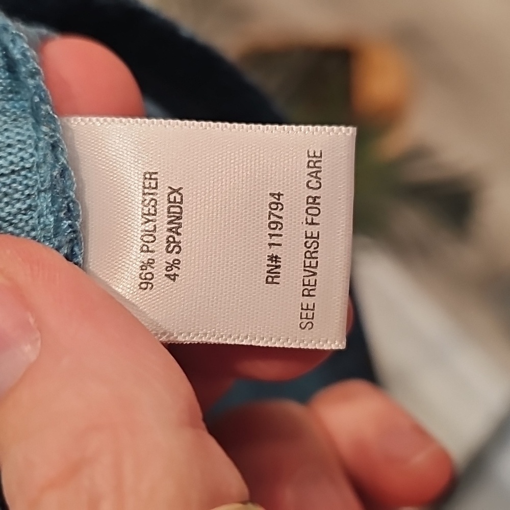 NWOT ONE WORLD Teal Knit Top - Picture 3 of 3